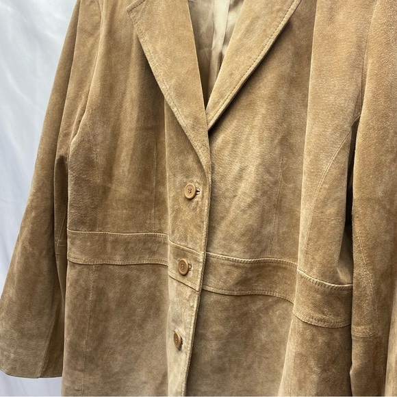 Covington Tan Suede Blazer W 20-22 Lined 3 Button Closure CLASSIC - Picture 5 of 14